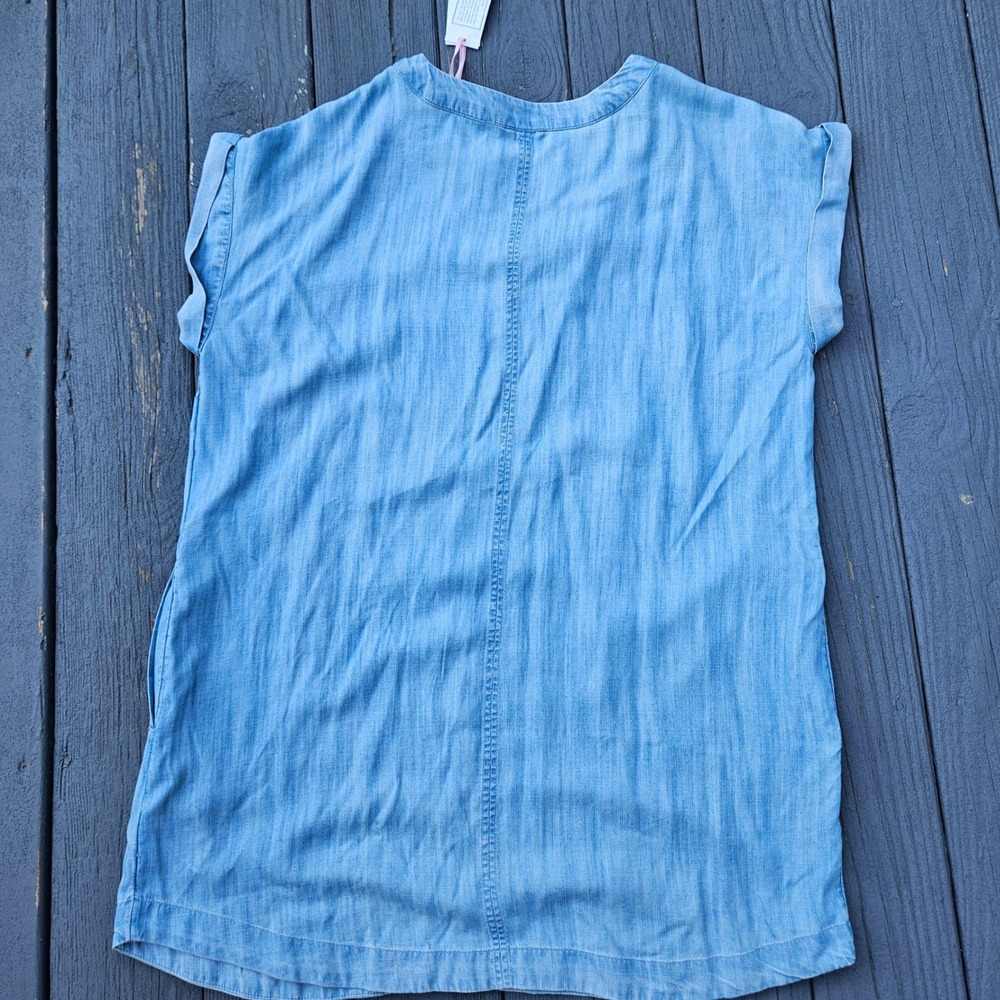 Vineyard Vines Womens Chambray Tunic Dress Cloud Blue Tencel XXL NEW - Picture 3 of 9